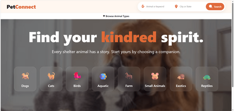 Pet Connect Customer Site